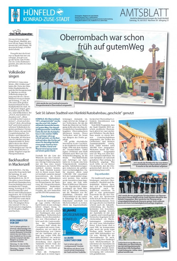 Amtsblatt vom 16.07.2022